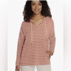 Buffalo David Bitton Pink and White striped Hoodie Size XXL